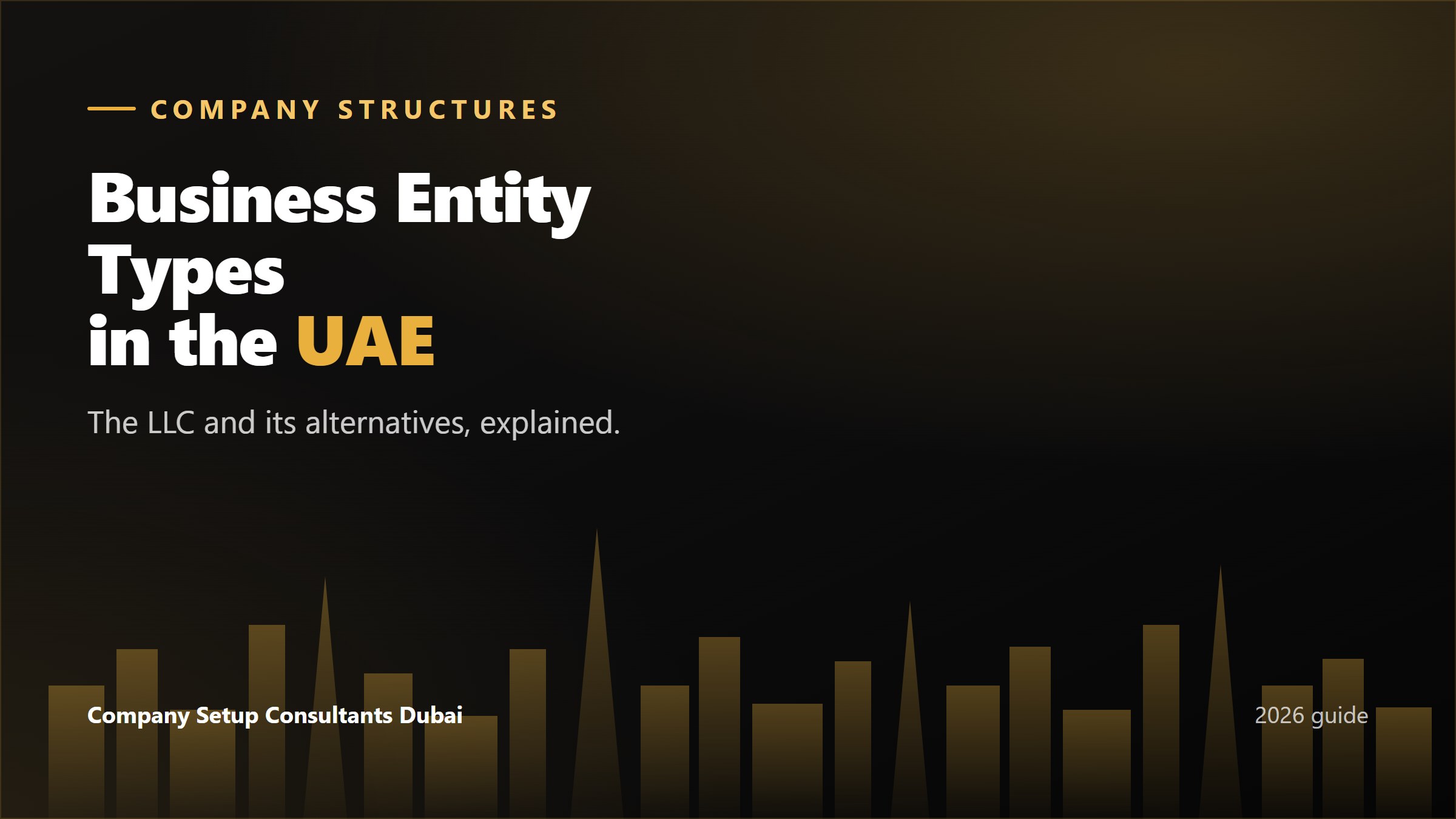 Business entity types in the UAE explained: LLC, sole establishment, civil company, FZE and branch